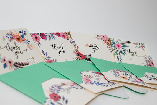 Elegant Floral Thank You Cards